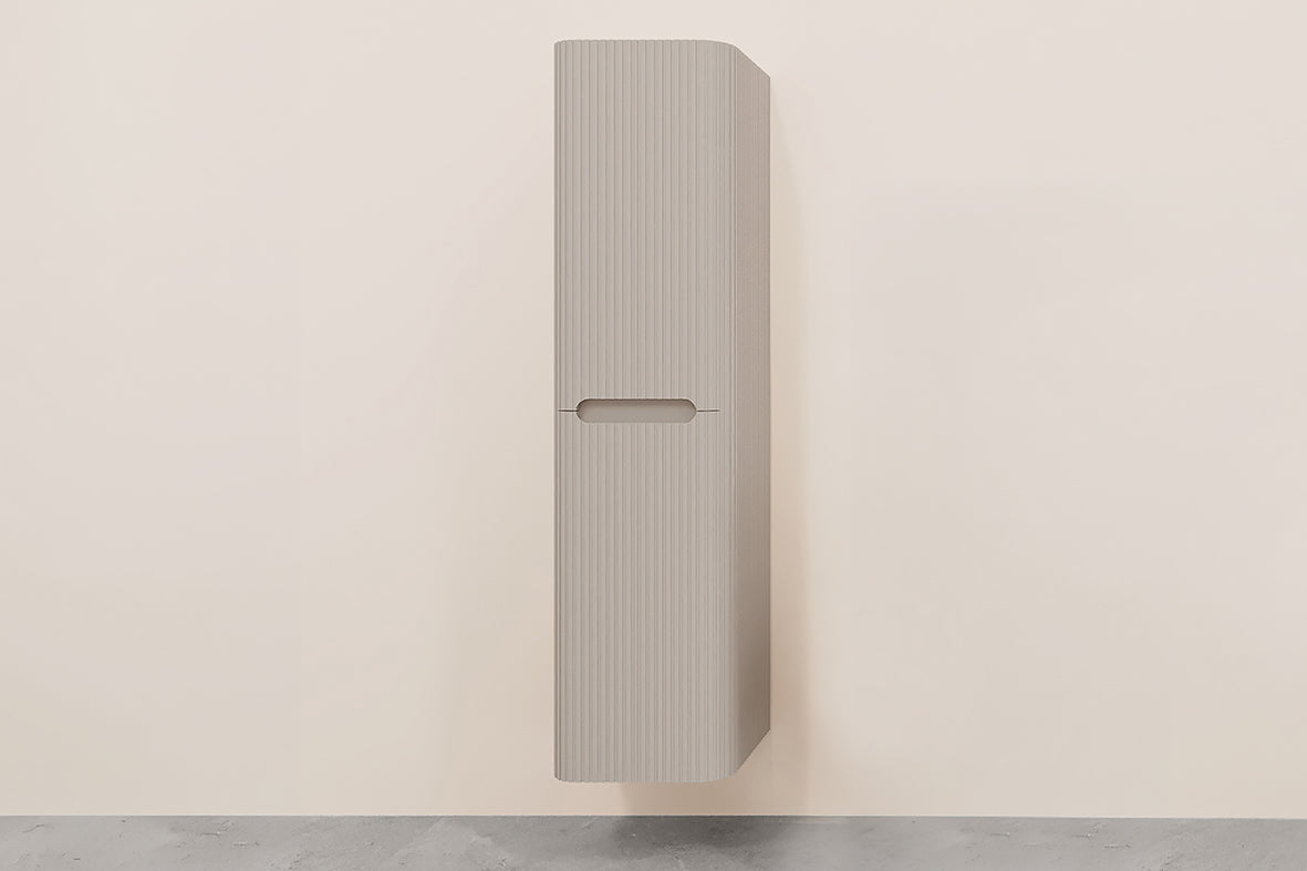 Eausulora kolomkast afgeronde hoeken geribbeld 160 x 40 x 35 cm mat beige