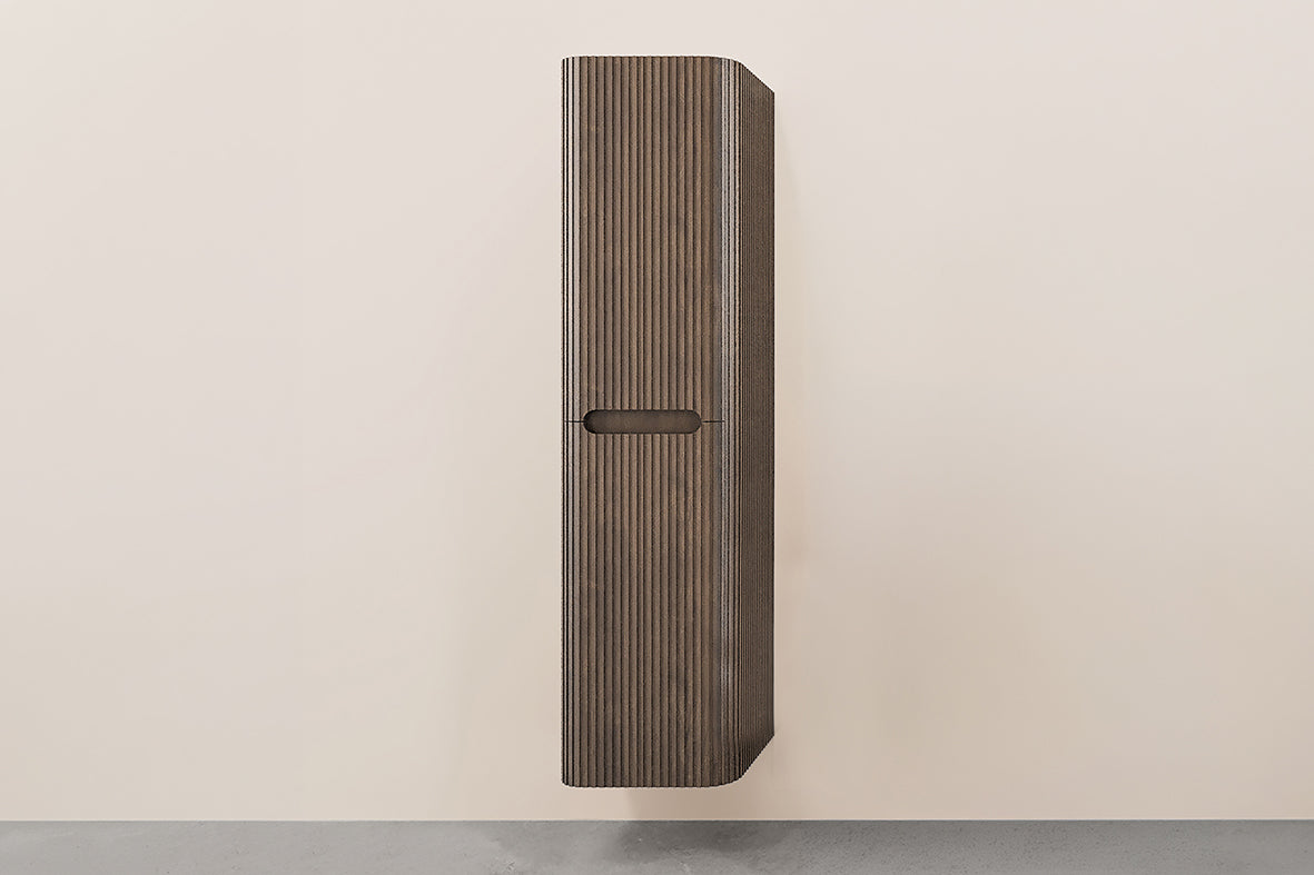 Eausulora kolomkast afgeronde hoeken geribbeld 160 x 40 x 35 cm bruin eiken