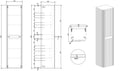 Eausulora kolomkast afgeronde hoeken geribbeld 160 x 40 x 35 cm bruin eiken