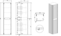 Eausulora kolomkast afgeronde hoeken geribbeld 160 x 40 x 35 cm walnoot