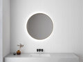 Eaunovi spiegel rond met led, dimbaar 100 cm geborsteld messing