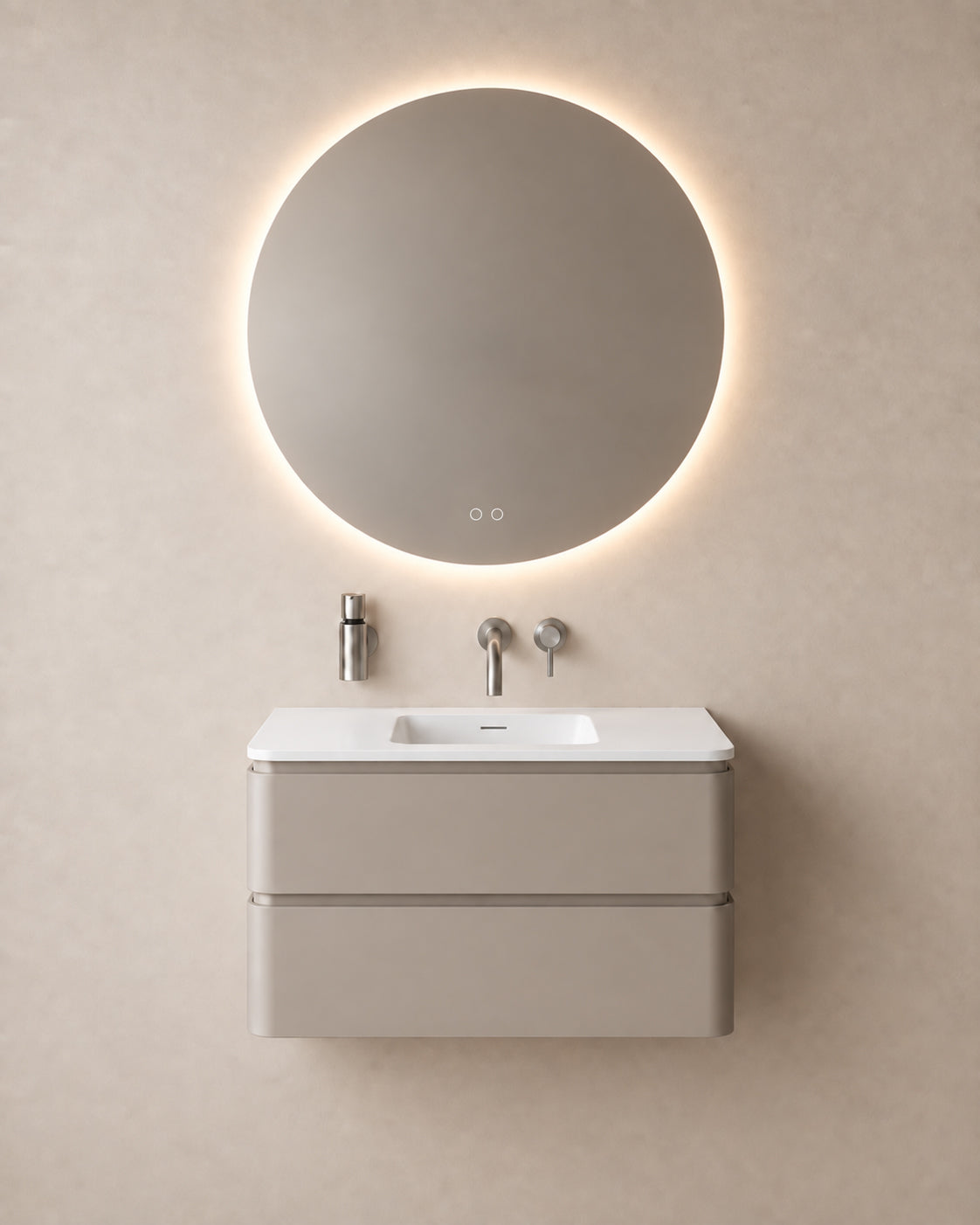 Eaulumora spiegel rond met led, dimbaar en spiegelverwarming 100 cm