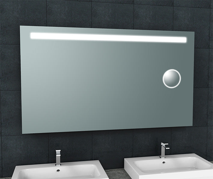 Eautigris spiegel rechthoek met led en scheerspiegel 140 x 80 cm