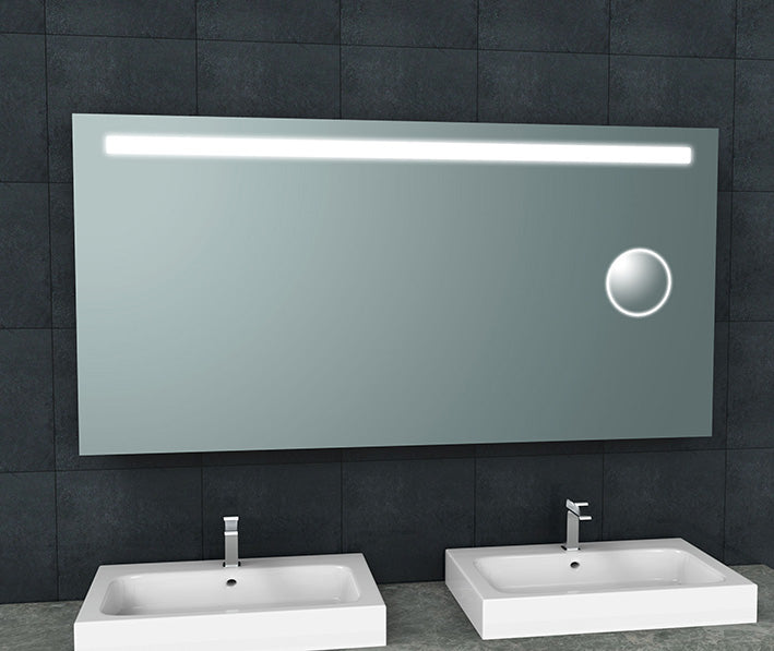Eautigris spiegel rechthoek met led en scheerspiegel 160 x 80 cm