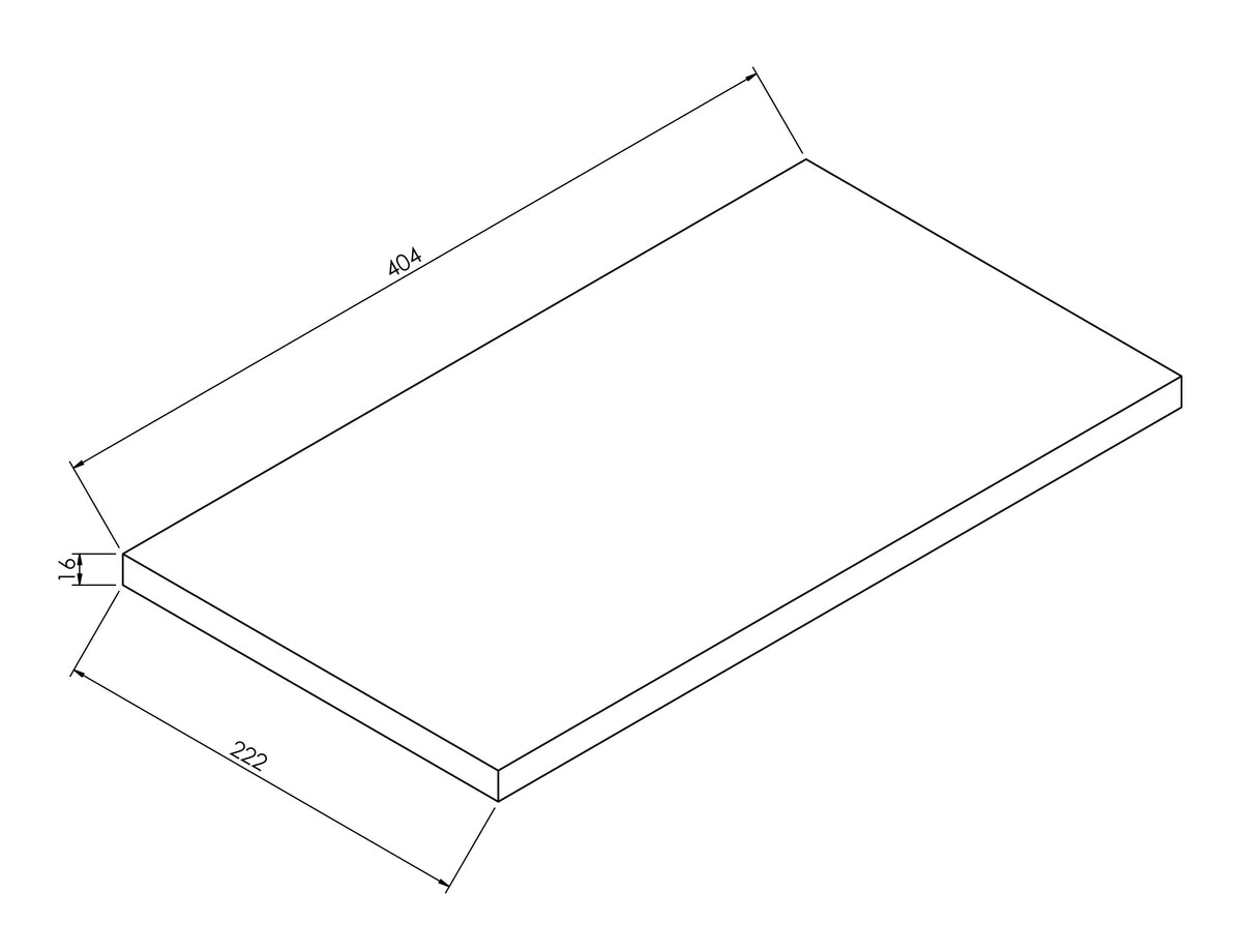 Eaualvara topblad 40x22 cm grijs eiken
