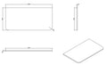 Eaunovira topblad afgeronde hoeken 100 x 48 cm mat wit