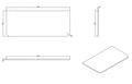 Eaunovira topblad afgeronde hoeken 120 x 48 cm mat zwart