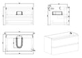 Eaunovira onderkast afgeronde hoeken met 2 laden 1 uitsparing 80 x 48 cm mat wit