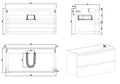 Eaunovira onderkast afgeronde hoeken met 2 laden 1 uitsparing 100 x 48 cm mat wit