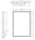 Eauquatro spiegel rechthoek met led, dimbaar en spiegelverwarming 70 x 50 cm