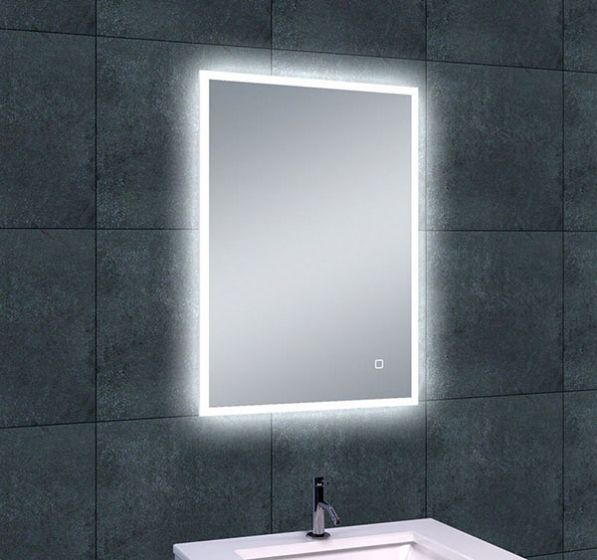 Eauquatro spiegel rechthoek met led, dimbaar en spiegelverwarming 70 x 50 cm