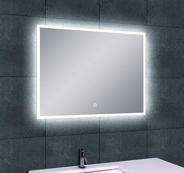 Eauquatro spiegel rechthoek met led, dimbaar en spiegelverwarming 80 x 60 cm