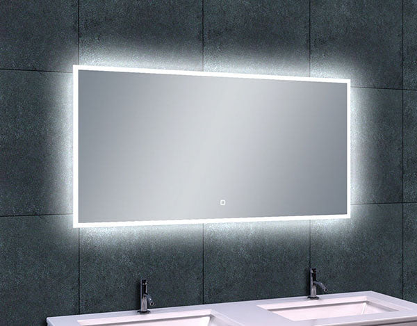 Eauquatro spiegel rechthoek met led, dimbaar en spiegelverwarming 120 x 60 cm