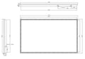 Eauquatro spiegel rechthoek met led, dimbaar en spiegelverwarming 100 x 60 cm