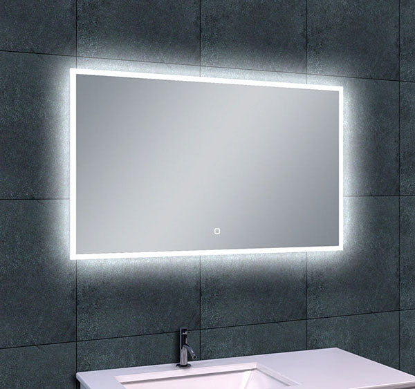 Eauquatro spiegel rechthoek met led, dimbaar en spiegelverwarming 100 x 60 cm