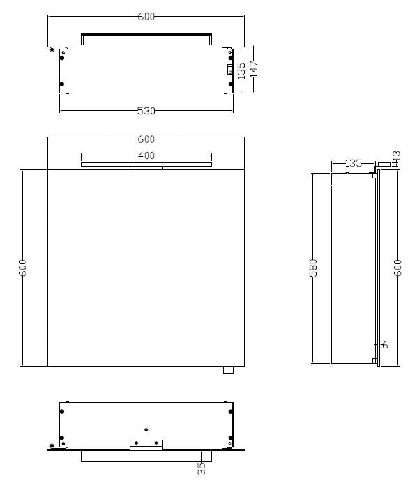Eaubright spiegelkast met LED 60 x 60 x 14 cm