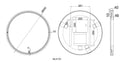 Eaumaro spiegel rond met LED, dimbaar en spiegelverwarming 60 cm mat zwart