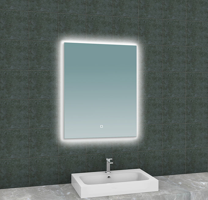 Eausoul spiegel rechthoek met led, dimbaar en spiegelverwarming 60 x 80 cm