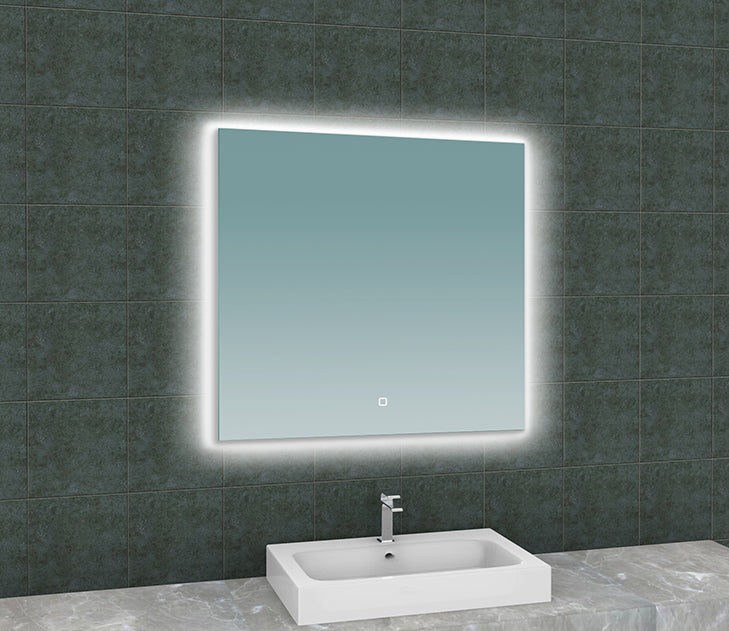 Eausoul spiegel vierkant met led, dimbaar en spiegelverwarming 80 x 80 cm