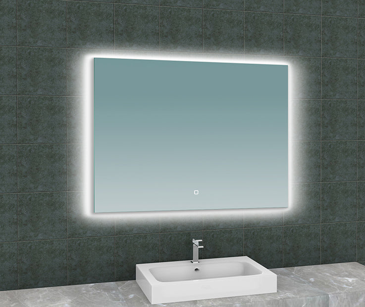 Eausoul spiegel rechthoek met led, dimbaar en spiegelverwarming 100 x 80 cm