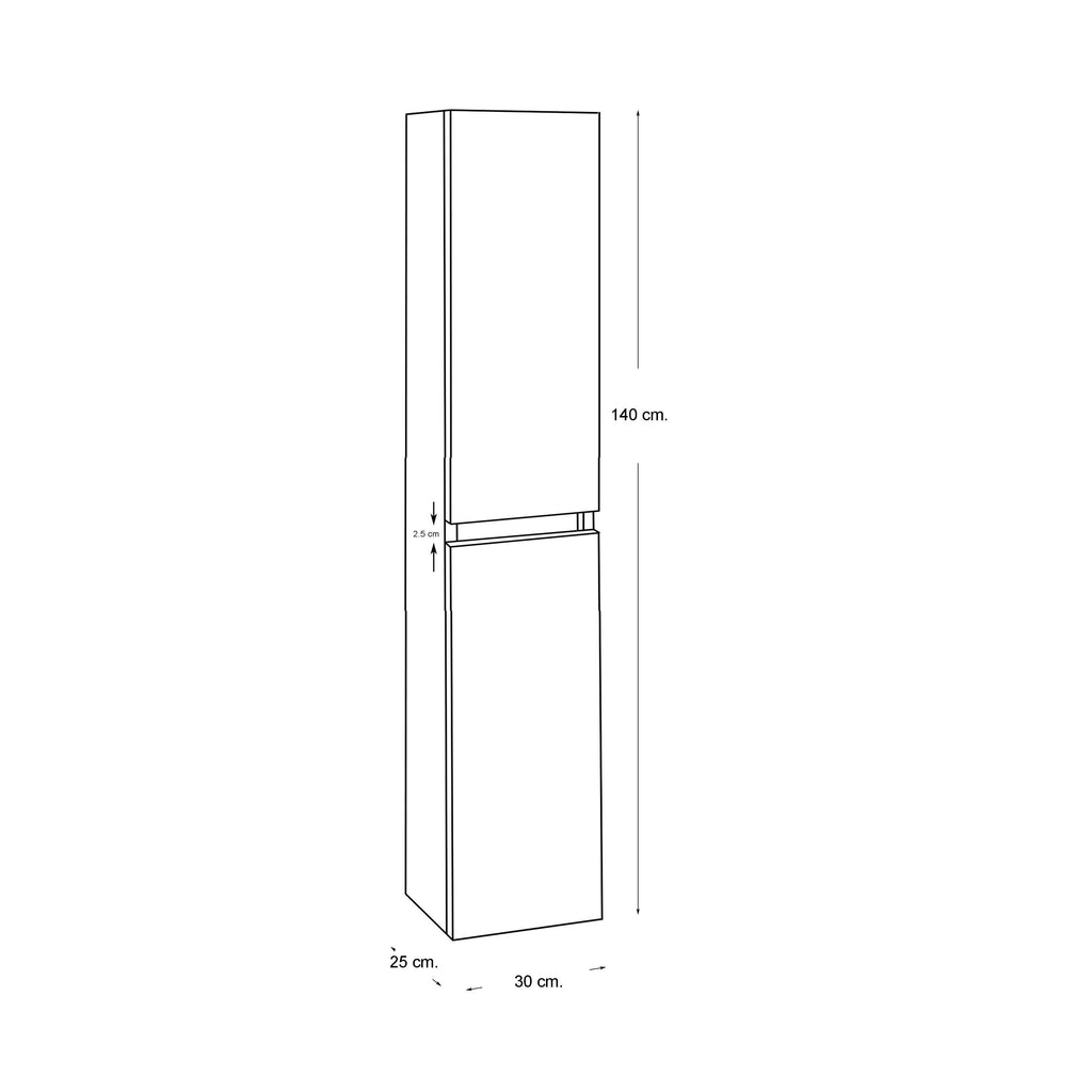 EausEPHIA kolomkast 140x30x25 mat wit