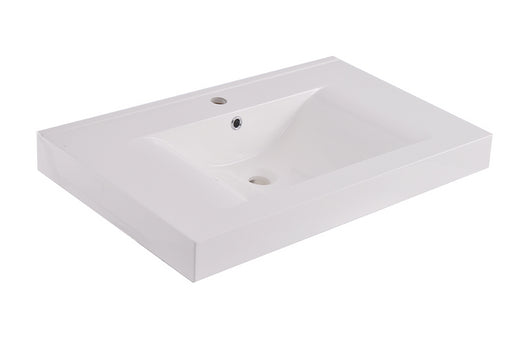 Eautigris wastafel enkel met 1 kraangat 80x46x8 cm kunstmarmer glans wit