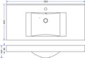 Eautigris wastafel enkel met 1 kraangat 100x46x8 cm kunstmarmer glans wit