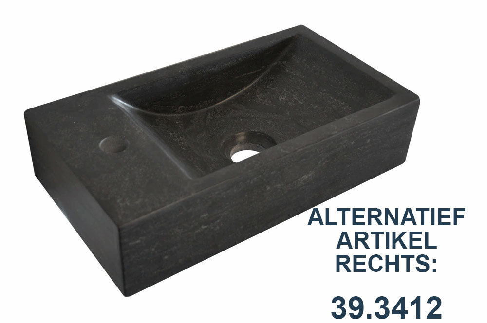 Eauraw fontein links 40x22x10 cm hardsteen gezoet