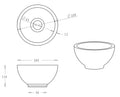 Eauraw waskom rond 20x11 cm hardsteen gezoet