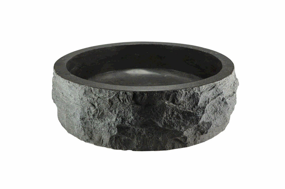 Eauraw waskom rond hamerslag 40x12 cm hardsteen gezoet
