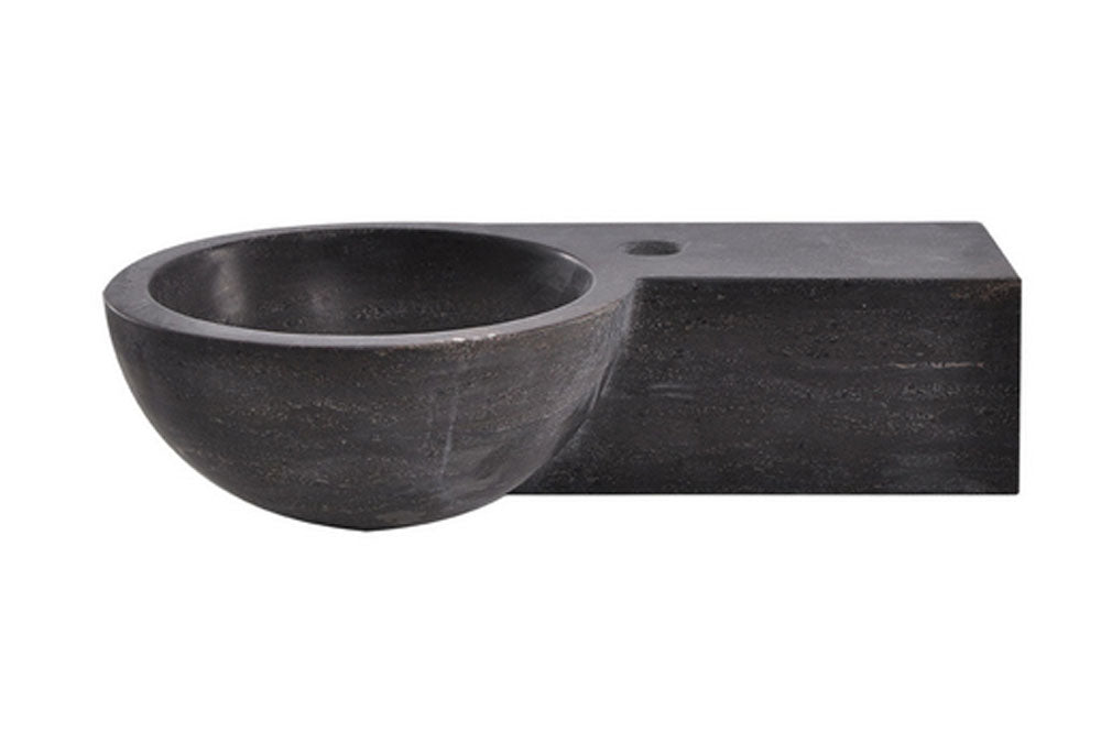 Eauraw fontein rechts rond 40x23x10 cm hardsteen gezoet