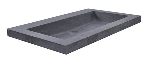 Eauraw wastafel enkel zonder kraangat 60x46x5 cm hardsteen gezoet