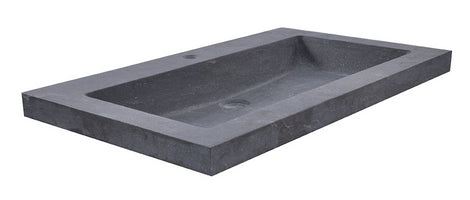 Eauraw wastafel enkel met 1 kraangat 60x46x5 cm hardsteen gezoet