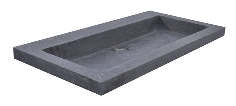 Eauraw wastafel enkel zonder kraangat 80x46x5 cm hardsteen gezoet