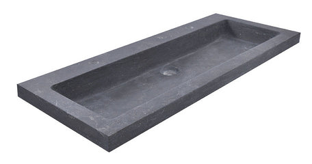 Eauraw wastafel enkel met 2 kraangaten 100x46x5 cm hardsteen gezoet