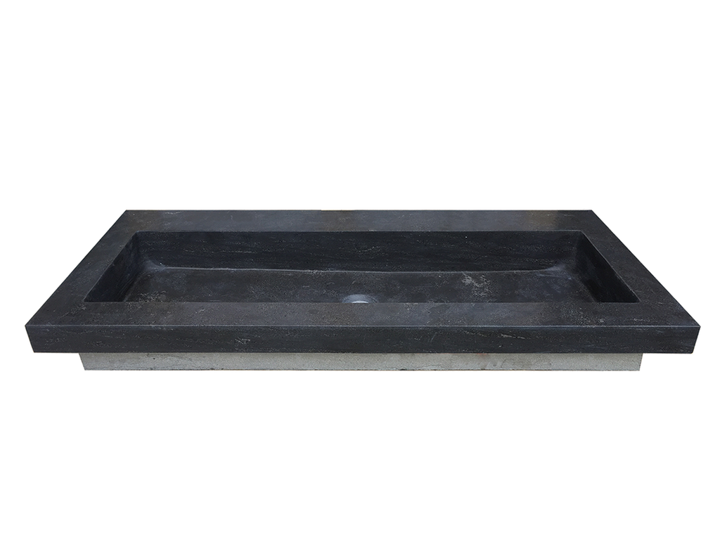 Eauraw wastafel enkel zonder kraangat 120x46x5 cm hardsteen gezoet
