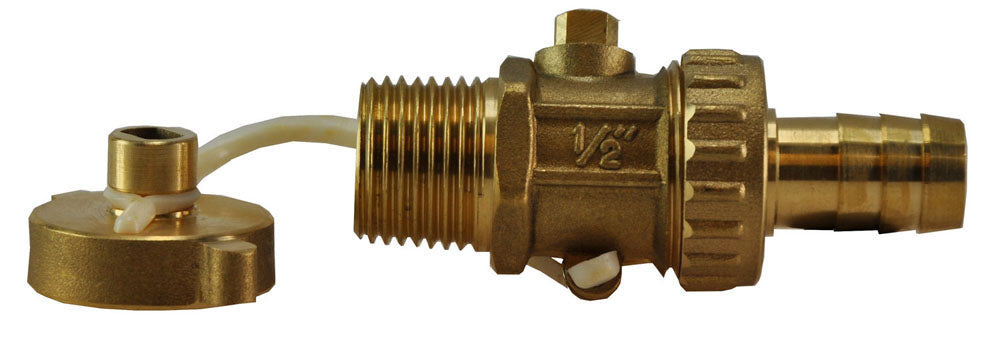 Eauvul- en aftapkraan met dop 1/2" bu zwaar model