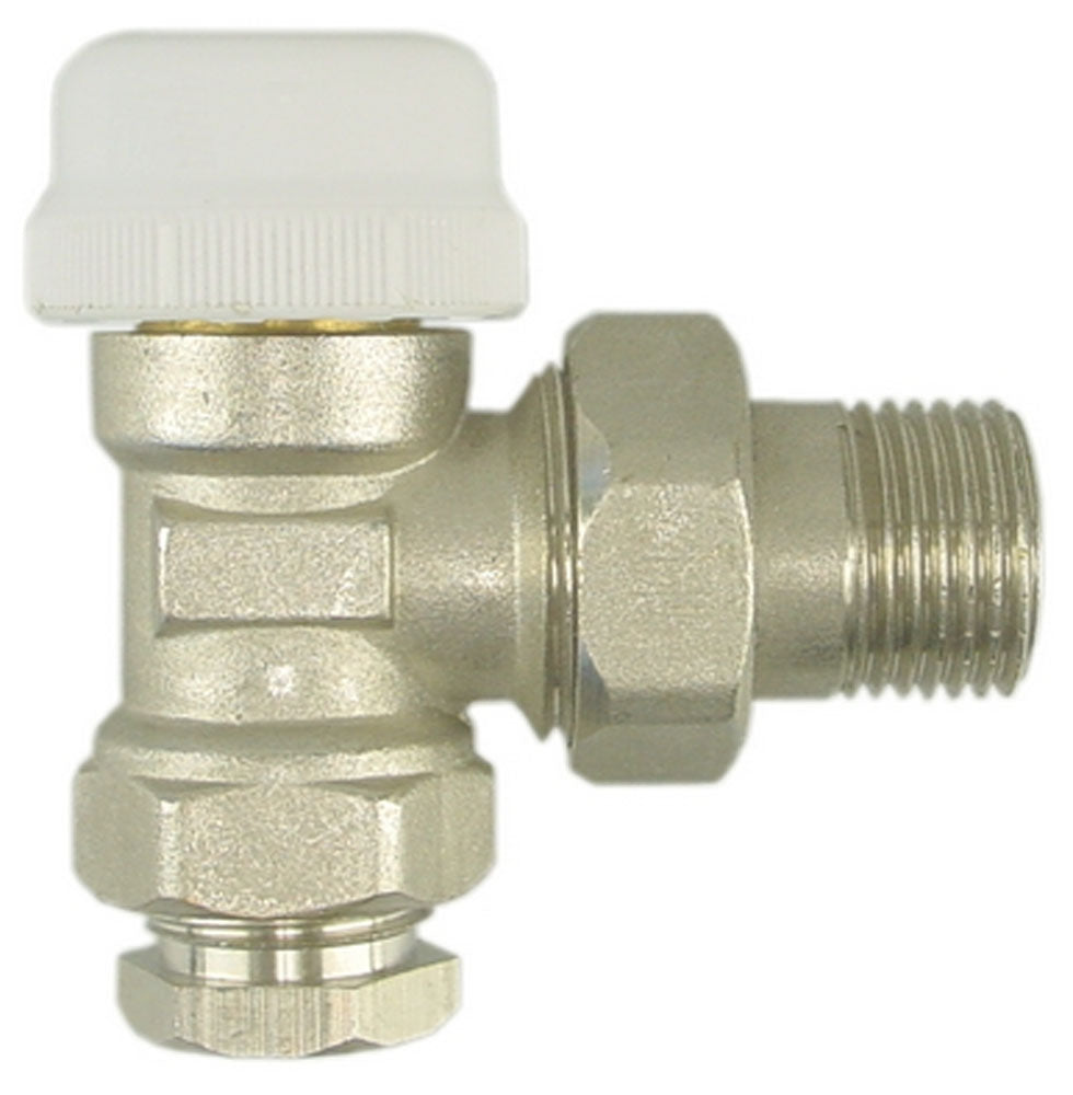 Eauthermostatisch ventiel zonder knop 1/2 haaks+adaptor