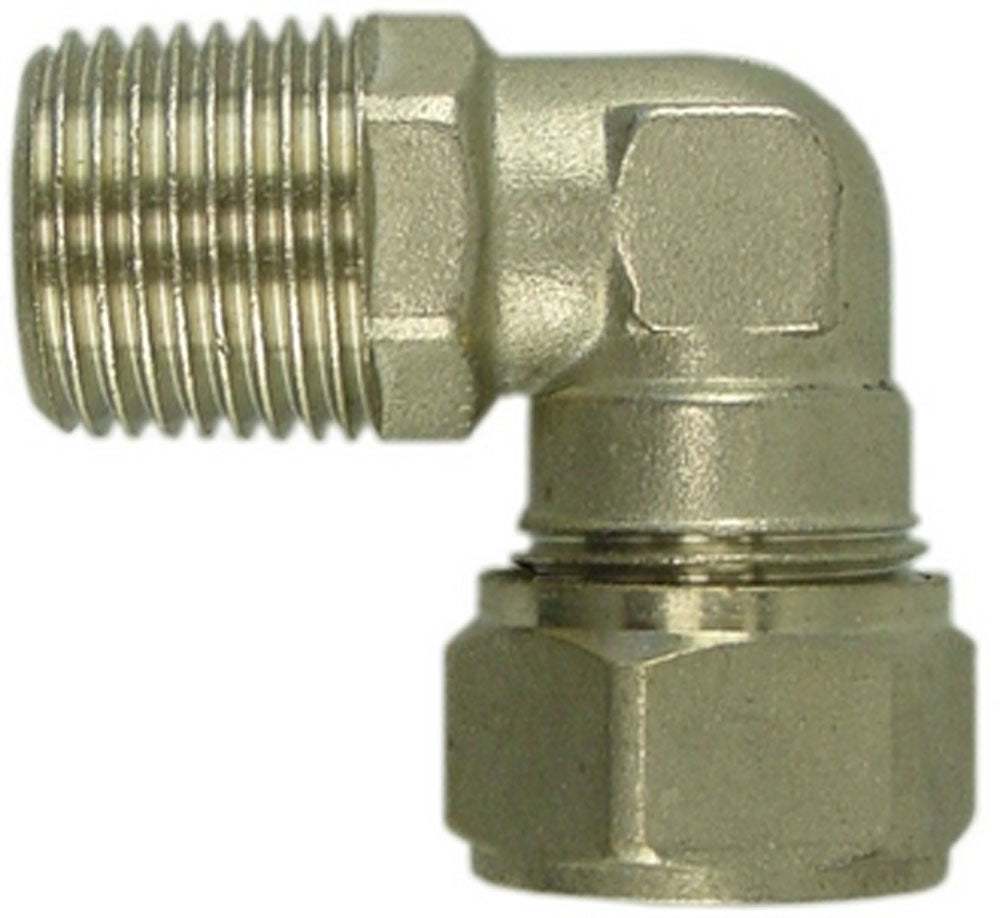 Eauradiatorkoppeling 1/2x15 knel haaks vernikkeld