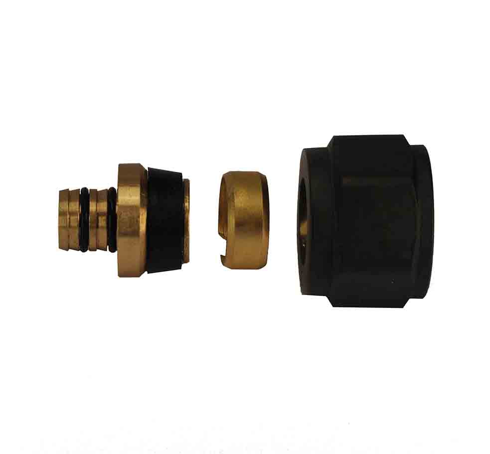 Eauluxe adaptor 16x2,0 Eurok. mat zwart
