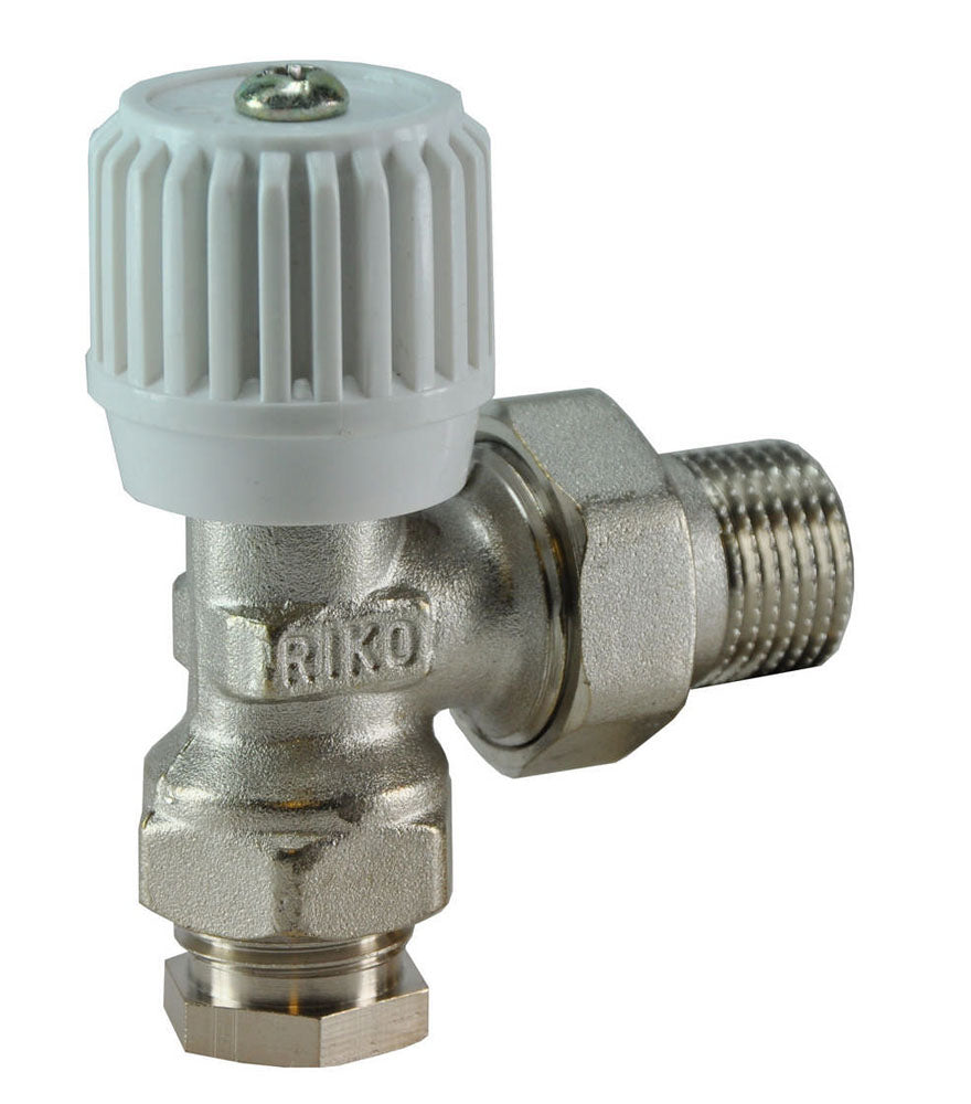 Eauradiator-ventiel+adaptor 15mm 1/2 haaks vernikkeld