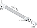 Eauflexibele buis Moduloflex 6/4''x40 mm lengte 45-78 cm