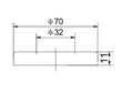 Eausifonrozet 32 mm x 70 mm chroom