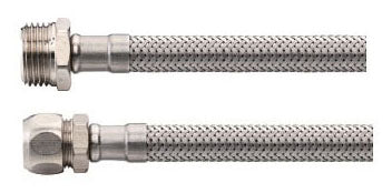 Eauflexibele aansluitslang Kiwa 3/8" bu x 10mm 30 cm RVS