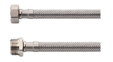 Eauflexibele aansluitslang Kiwa 1/2" bi x 1/2" bu 30 cm RVS