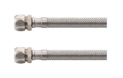 Eauflexibele aansluitslang Kiwa 10mm knel x 10mm knel 35 cm RVS