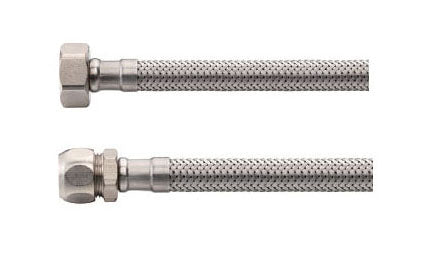 Eauflexibele aansluitslang Kiwa 1/2" bi x 15mm knel 35 cm RVS