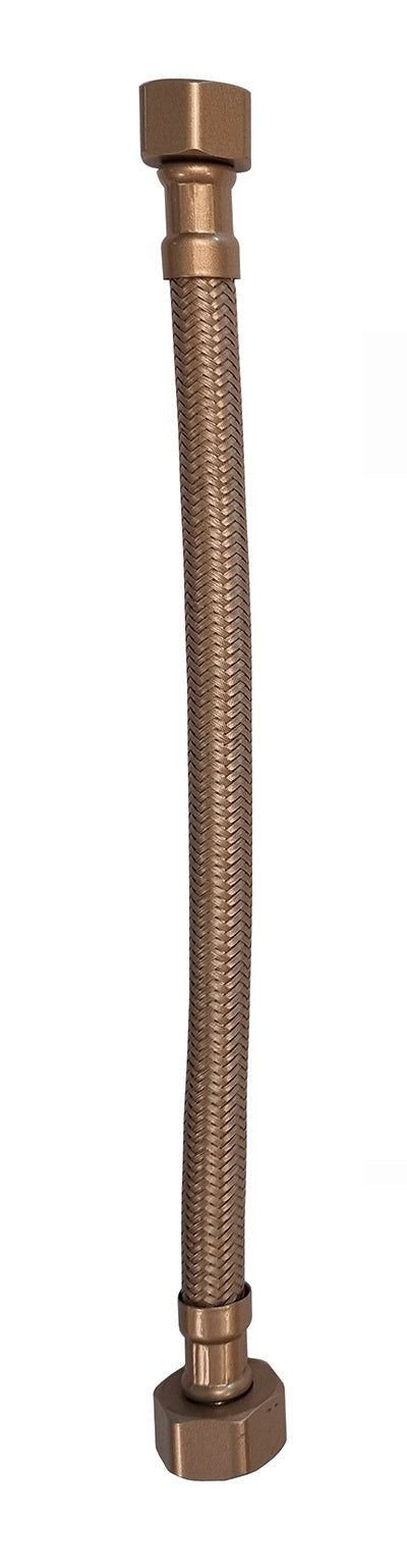 Eauflexibele aansluitslang 1/2" x 3/8" 25 cm geborsteld brons koper