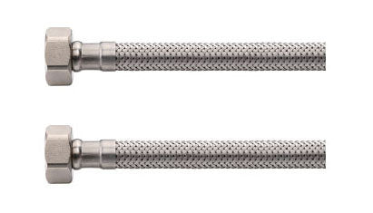 Eauflexibele aansluitslang Kiwa 1/2" bi x 3/8" bi 60 cm RVS
