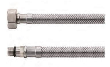 Eauflexibele aansluitslang Kiwa 1/2" bi x M10 bu 30 cm RVS